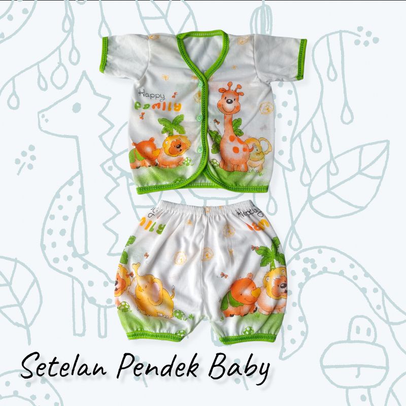 1pcs setelan pendek baby 0-6 bulan