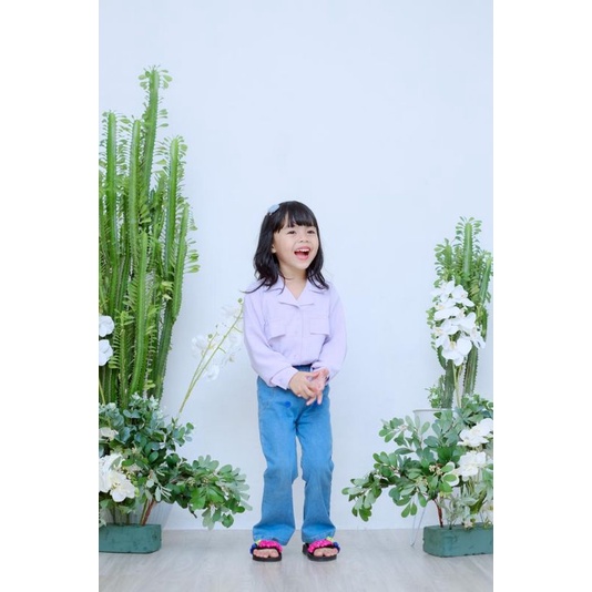 Camelia Kids Top by Keenanthi / Kemeja Crincle Anak / Kemeja Airflow Anak / Kemeja Anak / Atasan Anak / Kemeja Pocket Anak