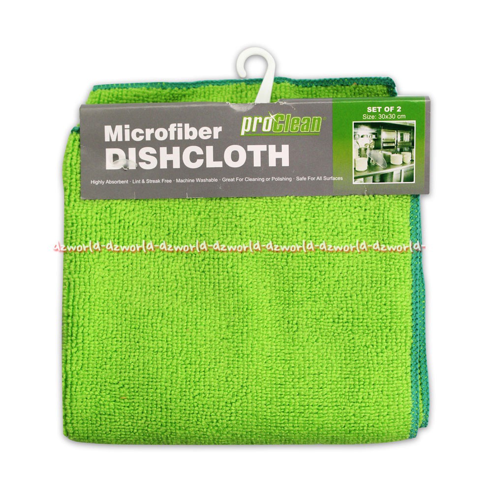 Proclean Microfiber Dishcloth Kain Lap Cuci Piring Isi 2 Pcs - Hijau