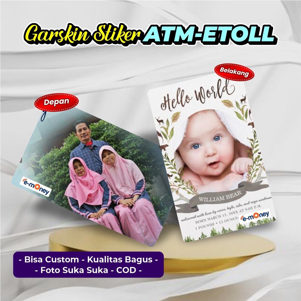 

Custom Sticker Etoll Atm Skincard Pelindung