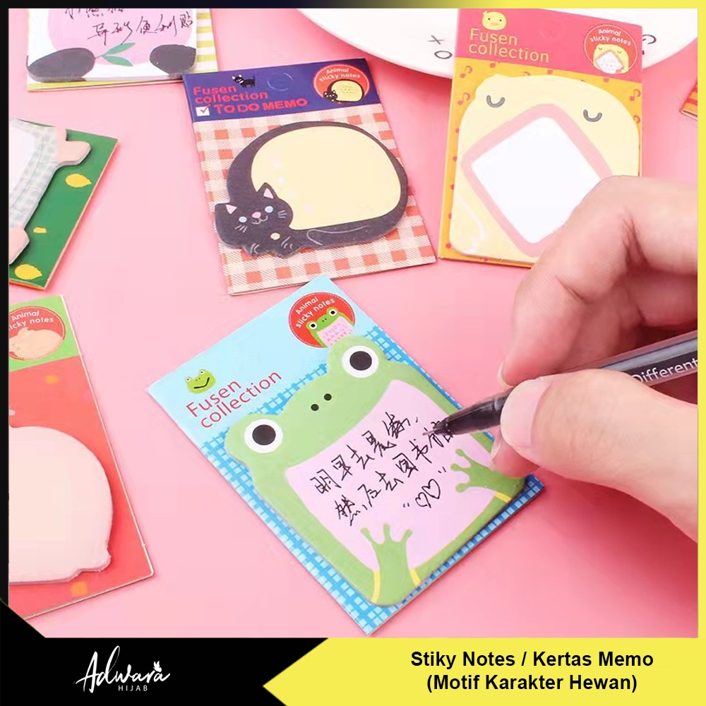 Sticky Notes Motif Animal Lucu / Tempelan Kertas Memo Motif Hewan