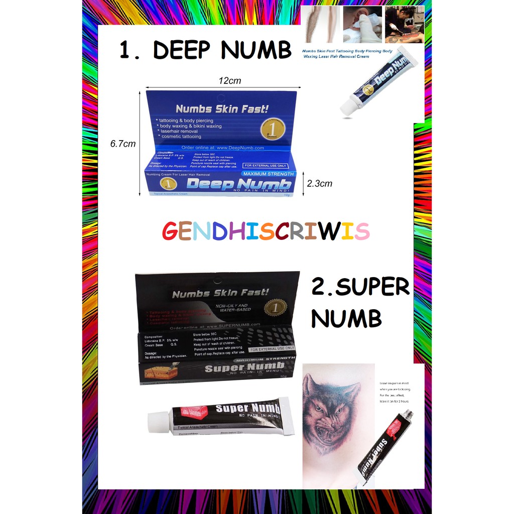 DEEP NUMB / SUPER NUMB KRIM ANASTESI CREAM TATO TATTOO SULAM ALIS BIBIR BADAN