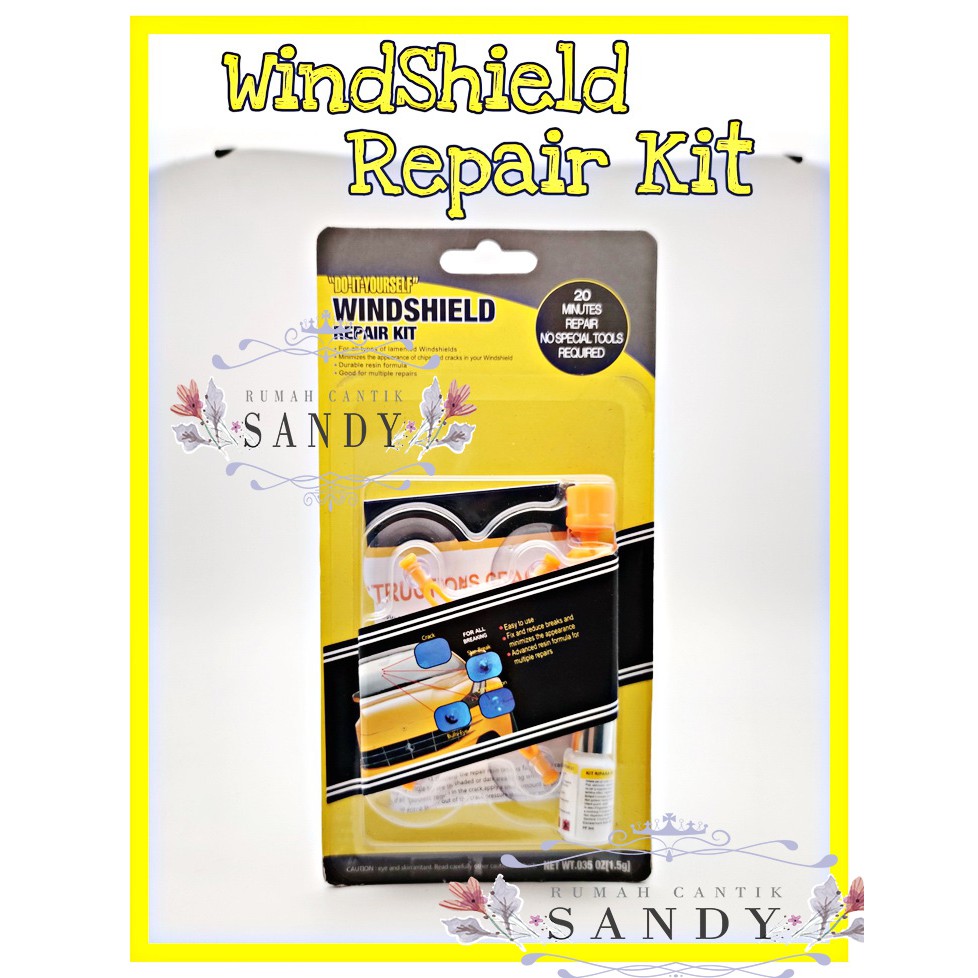 [ KUNING ] Windshield Repair Kit ~ Car Crack ~ Memperbaiki Kaca Retak