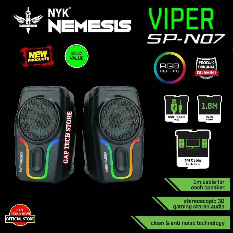 Speaker NYK VIPER SP N07 Gaming RGB | Speaker Komputer Gaming