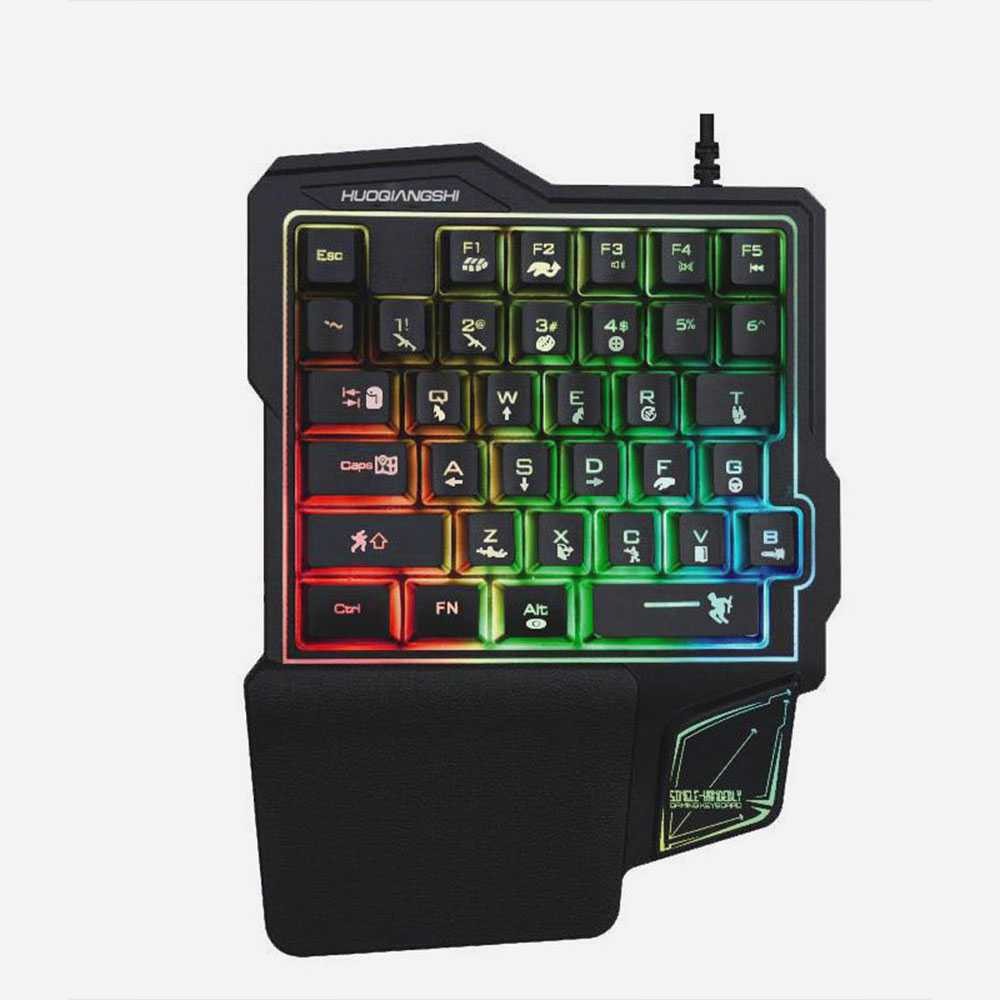 Single Hand Gaming Keyboard RGB 38Keys Berkualitas Fps Keyboard Mekanik Murah Keybord Tambahan