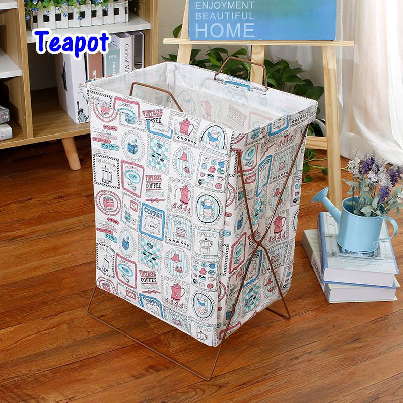 Alfaindo Keranjang Baju Cucian Pakaian Kotor Laundry Basket dengan Rangka Besi KB010