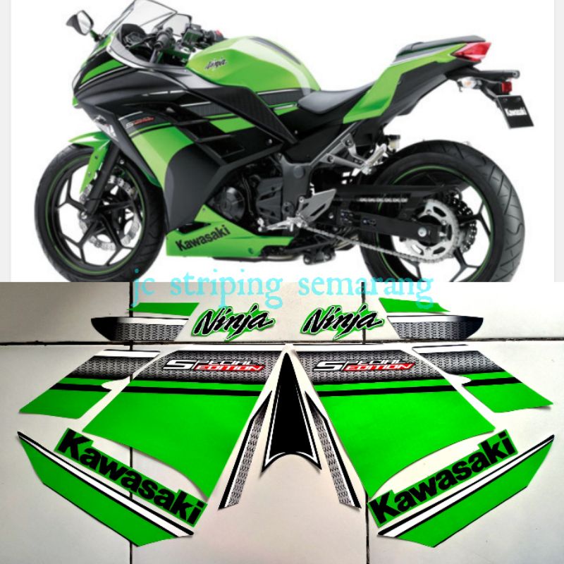 Striping ninja 250 fi SE hijau hitam