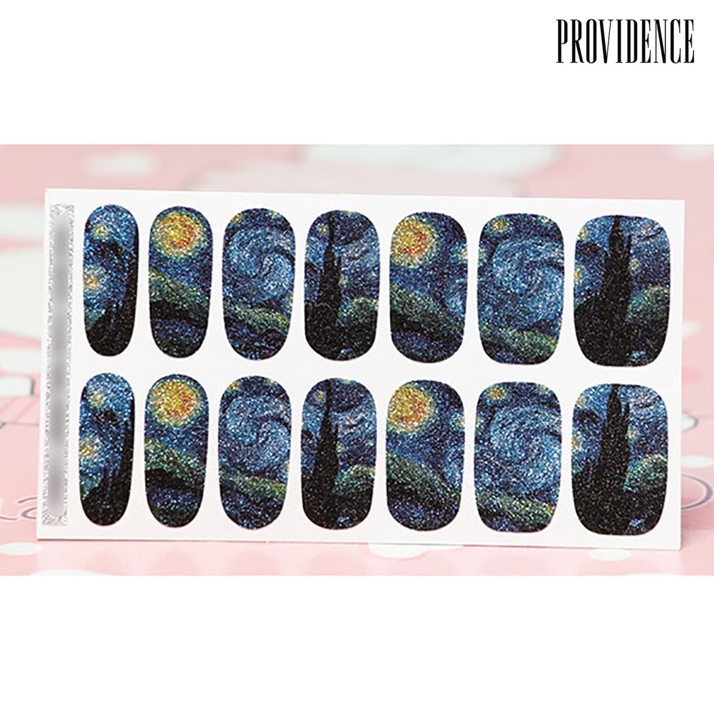 Providence 14pcs Stiker Kuku Motif Langit Berbintang Untuk Manicure / Nail Art