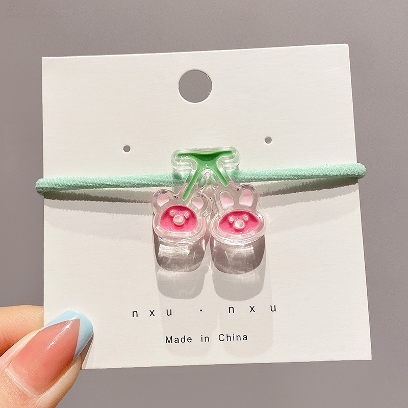 2022 Ikat Rambut Tali Elastis Pendan Buah Ceriberuang Gaya Korea Untuk Wanita