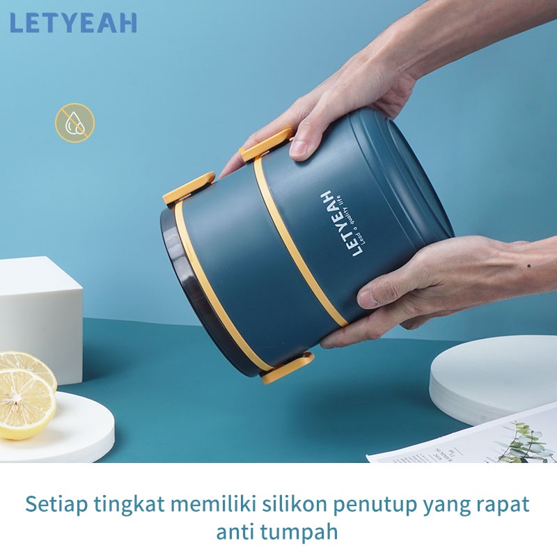 letyeah Kotak makan 2 susun 1600ML/lunch box double-layer anti tumpah portabel