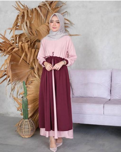 Gamis Aina fit XL moscrepe super murah