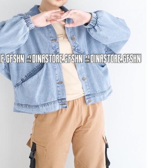 ✹ JAKET BAGGY JACKET JEANS OVERSIZE WANITA ORIGINAL KARET LENGAN BALON PREMIUM TERBARU ♞