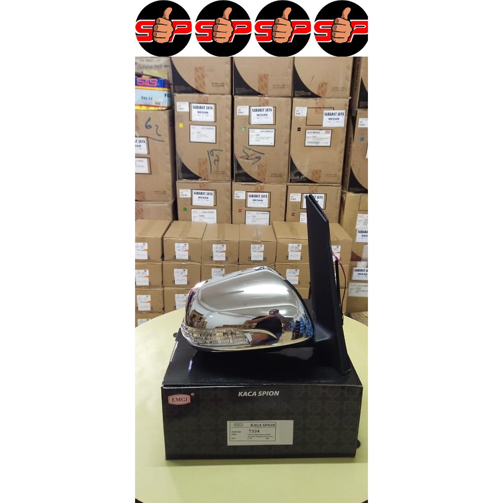 KACA SPION INNOVA 2010-2011 KANAN CHROME LAMPU EMGI