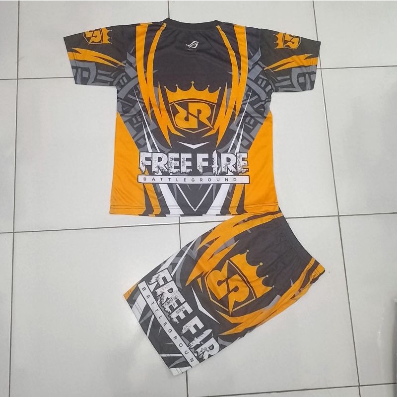 SETELAN BAJU RRQ BAJU MOBILE LEGEND X FREE FIRE SETELAN BAJU GAMING ANAK LAKI LAKI