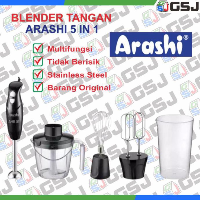 BLENDER TANGAN ARASHI 5 IN 1 HAND BLENDER ARASHI AHB 01