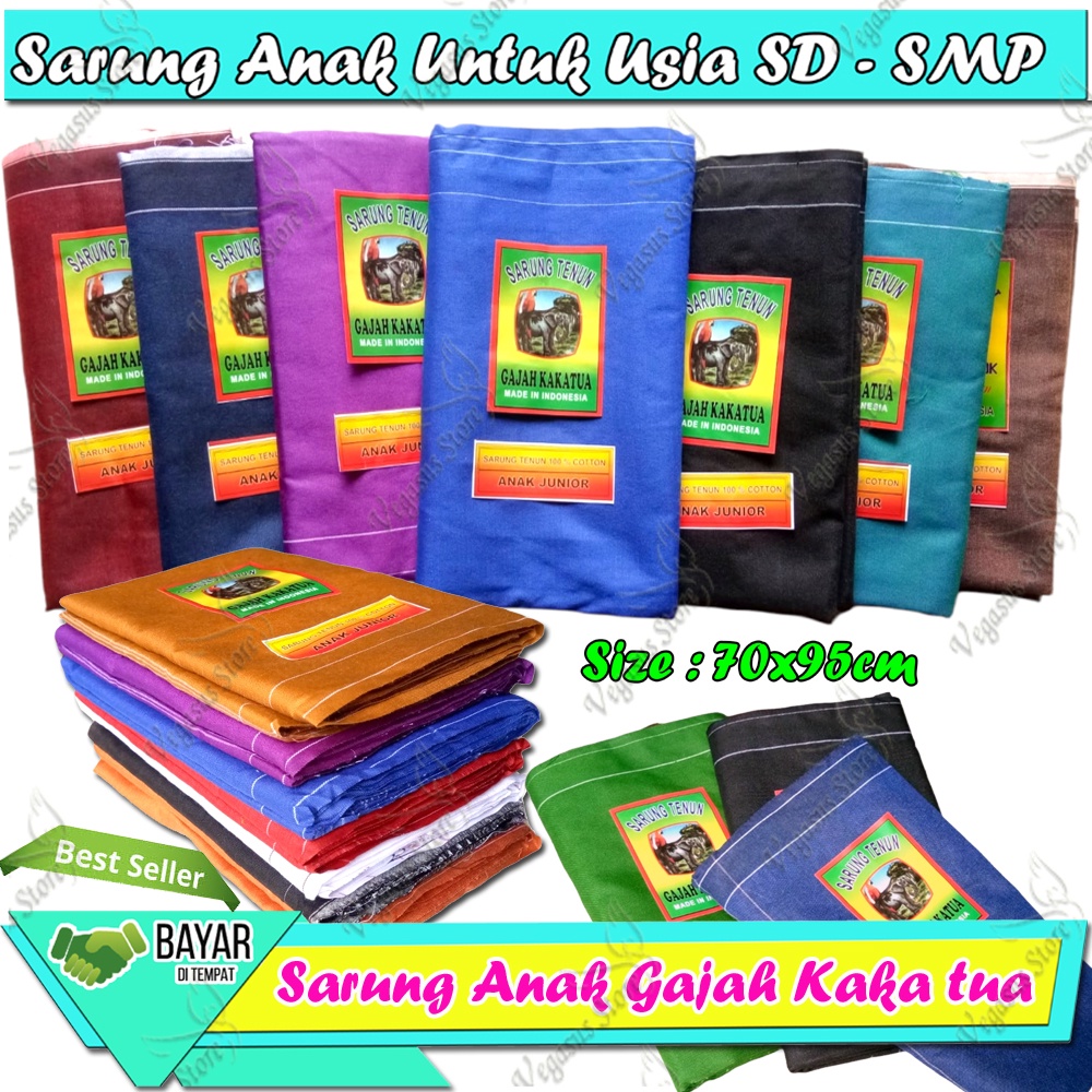 Sarung Anak-anak Gajah Kakatua Junior anak SD,SMP-Kain Sarung Anak-Vegasus Store(COD)