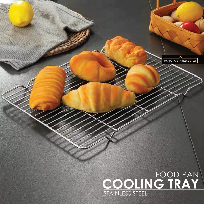 Cooling Tray Food Pan 1/3 Tatakan Saringan Peniris Minyak Panggangan Multifungsi Medium Large