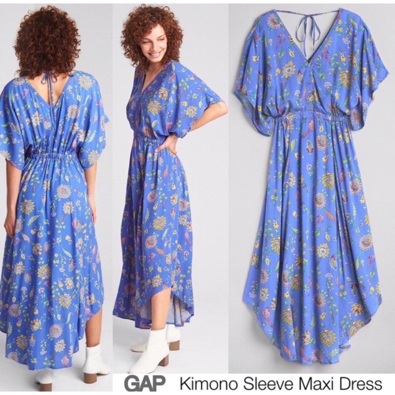 GAP flower maxi shirt dress