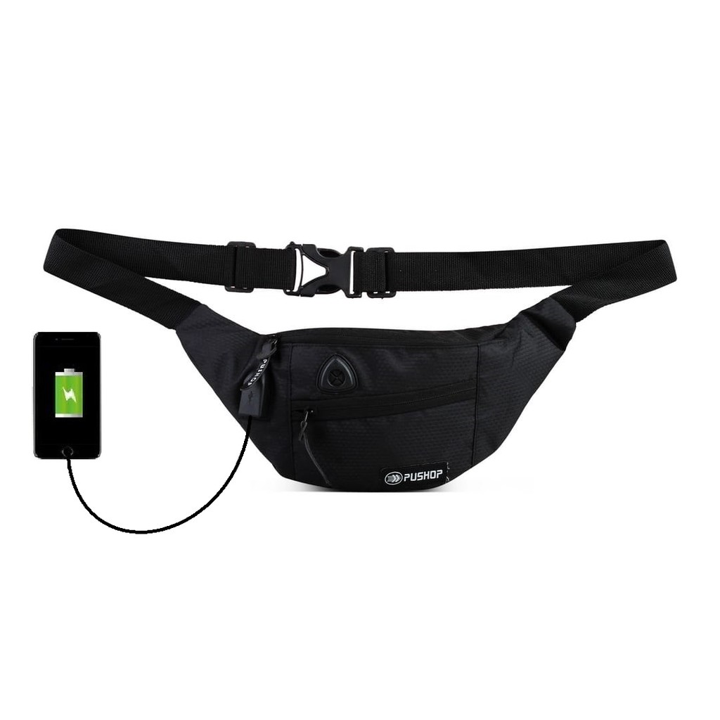 Waistbag Pushop Rijivk Waterproof Usb Terbaru