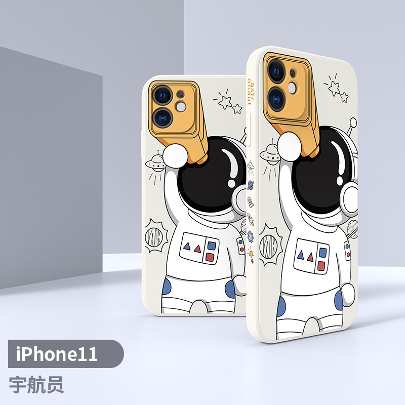 Soft Case Silikon Motif Kartun Astronot Untuk iPhone 11 Pro max i12 Pro max 6 6s 7 8 plus x xs max xr