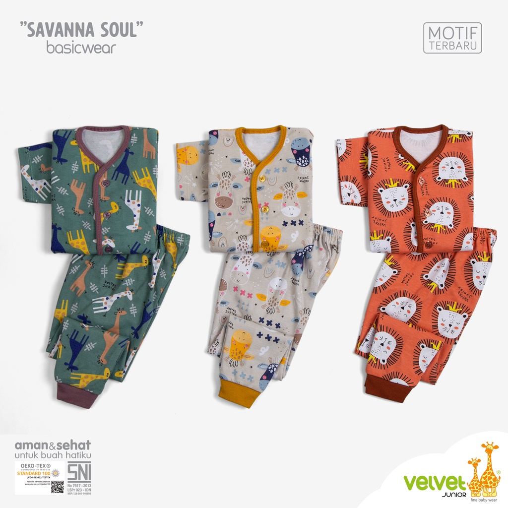 Velvet Junior Setelan Lengan Pendek Celana Panjang(3 set)