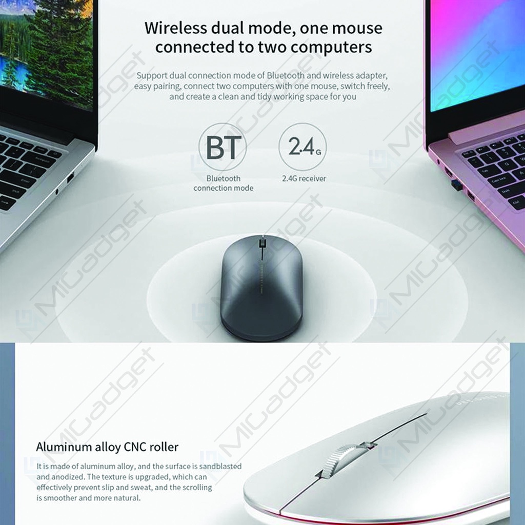 Fashion Mouse Portable Wireless Dual 2.4GHz dan Bluetooth - XMWS001TM