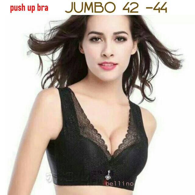 Bellino - Bh Penekan Lemak Jumbo 42 44 Push Up Bra 8117 Kawat Busa Tipis/ Bra Wanita Jumbo Cup Renda
