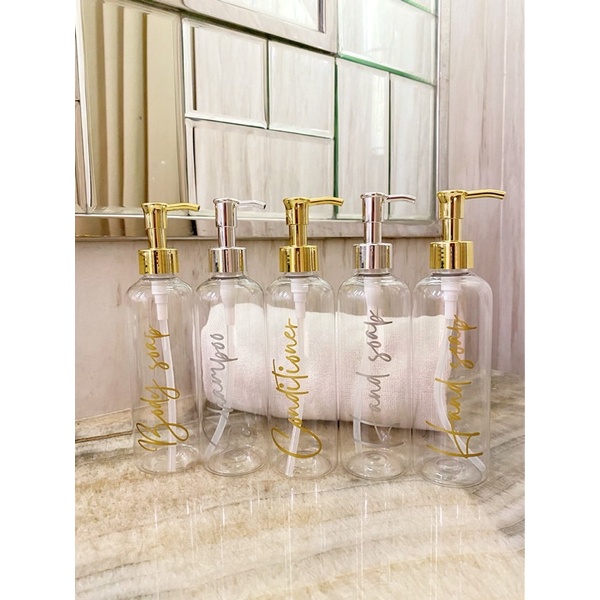 botol 250ml BENING LUXURY. aesthetic botol refill tempat sabun cai gold and silver estetik