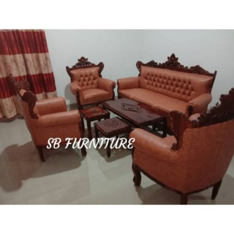 SOFA JATI 3111ROMAWI+MEJA