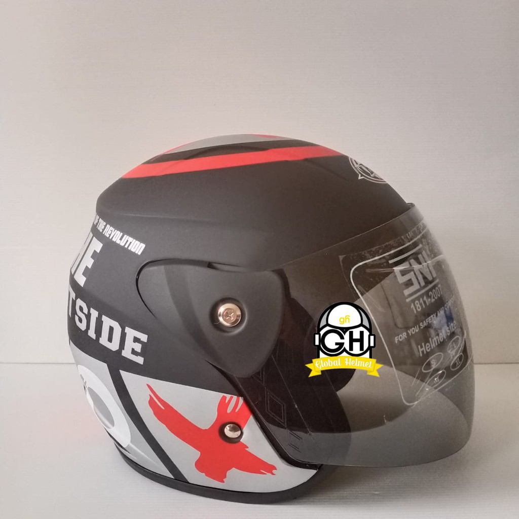 HELM EVOLUTION OUTSIDE BLACK DOFF HALF FACE MODEL GM EVO