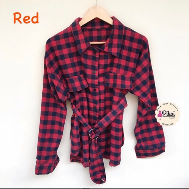 Kemeja flanel wanita / hem flanel cewek / kemeja plaid murah / kemeja kotak murah / kemeja ikat 1989