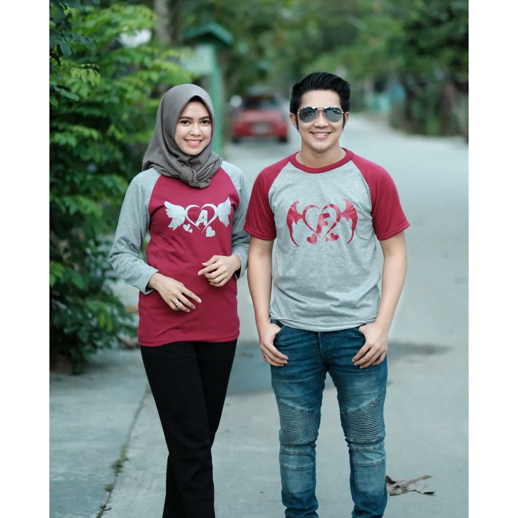 Kaos Couple Romantis Bisa Cetak Nama Baju Couple Unik Desain