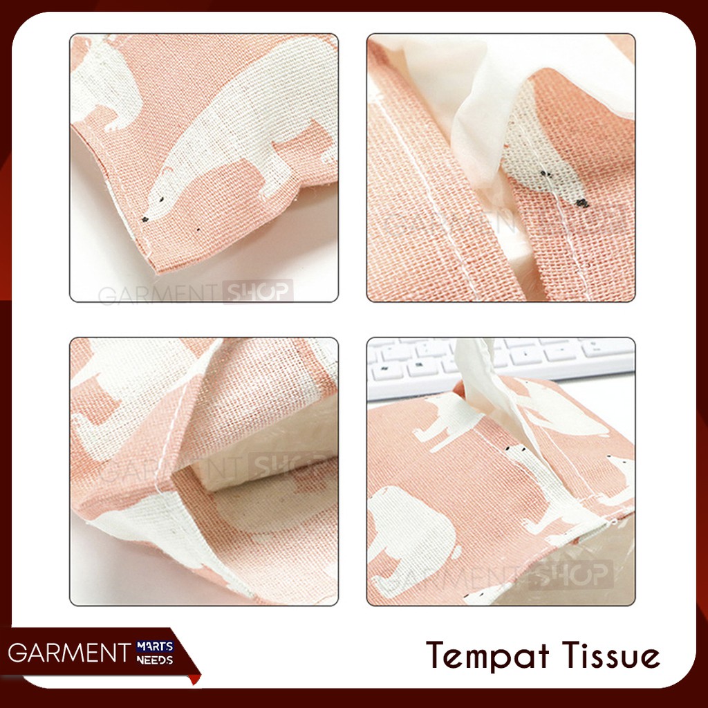 JG - Kotak Tempat Tissue Kain Motif Lucu Bagus Kanvas Cover Tissue Mobil