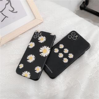 Soft Case Motif Bunga Daisy Warna  Hitam  Untuk Iphone  7 8 
