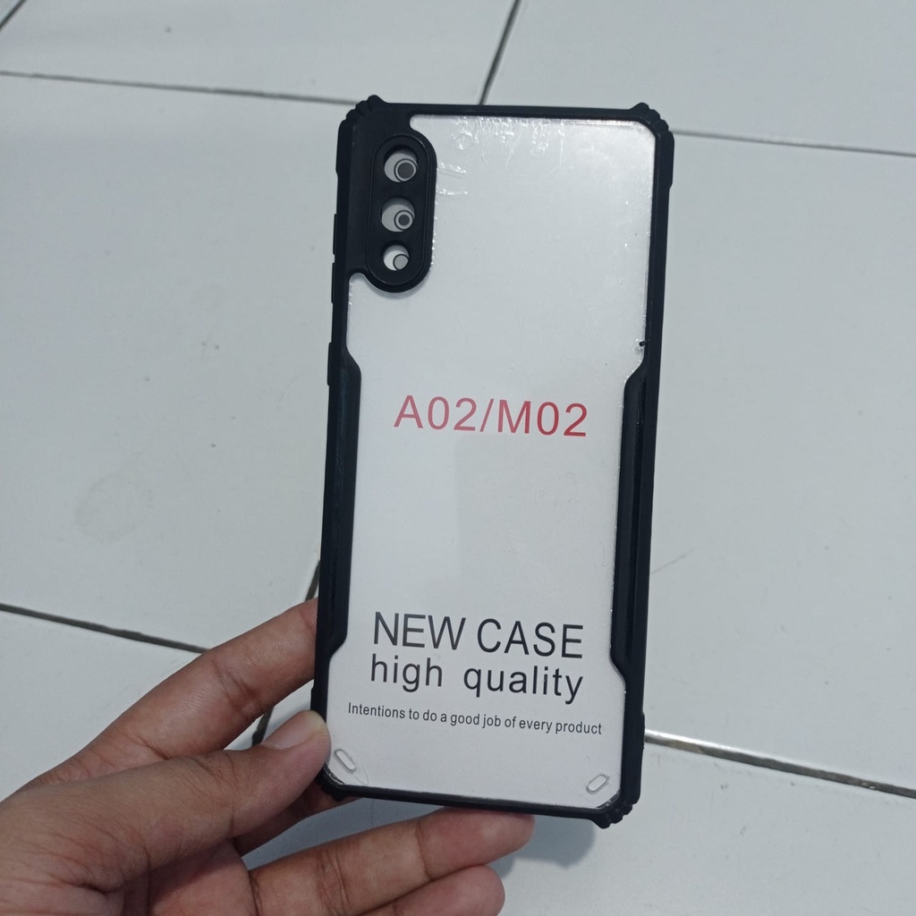 PROMO Case Samsung Galaxy A02 | M02 Hardcase Armor Shockproof Fusion Bumper Transparan Samsung M02