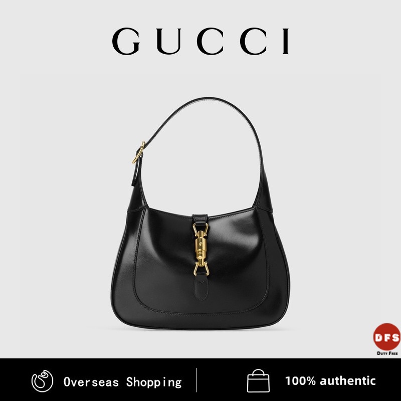 [100% original] GUCCI Gucci Jackie 1961 series small handbag Armpit bag /Women's bag Cow leather bag