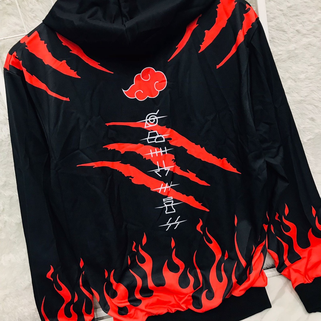 Jaket Akatsuki Fire Anti Village Fullprint Anime Manga Naruto Premium Unisex