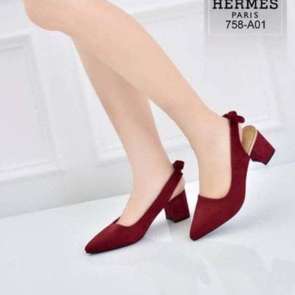 Sepatu Heels No Import love heels SP261/hitamabu/higheels murah batam/office heels/formal heels pita