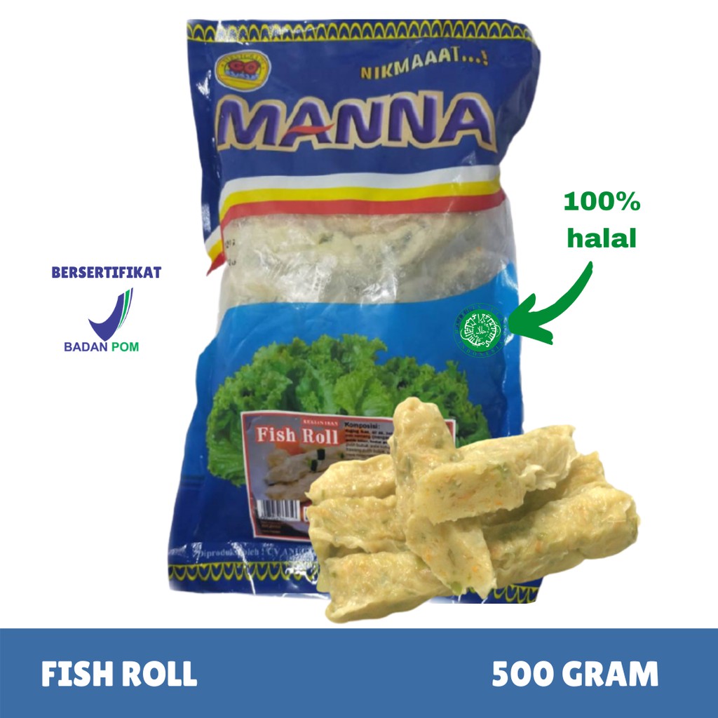 [FROZEN FOOD GOMANNA] FISH ROLL IKAN ISI 20 (500GR) SOSIS IKAN GULUNG NUGGET BPOM HALAL