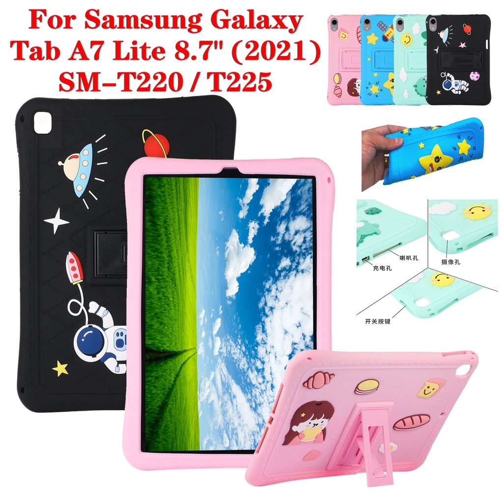 Casing Soft Case Silikon Motif Kartun Astronaut Untuk Samsung Galaxy Tab A7 Lite 8.7 &quot;(2021) SM-T225 SM-T220 T225 T220 8.7&quot;