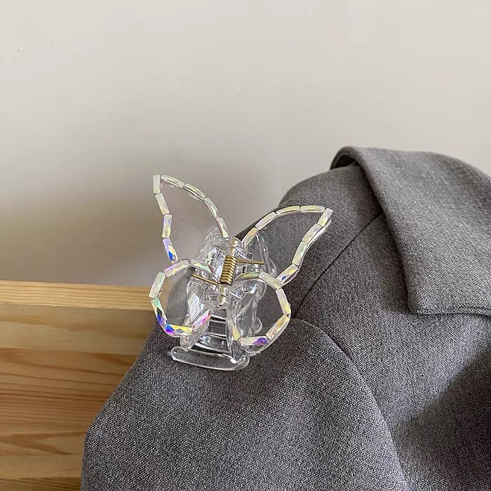 【COD Tangding】Chic Korea Pearl Butterfly Catch Clip Transparent Water Diamond Shark Hair Clip INS Summer Hair Catch