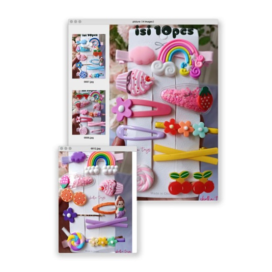 JEPITAN RAMBUT ANAK SET KOREA BESAR isi10pcs/set