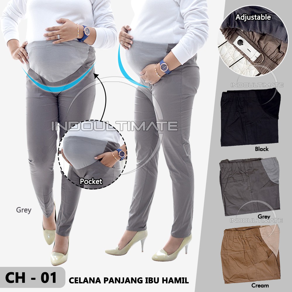 Celana Hamil Kerja Panjang Kain Katun Kantor Ibu Hamil BY CH-01 / leging baju pakaian ibu hamil