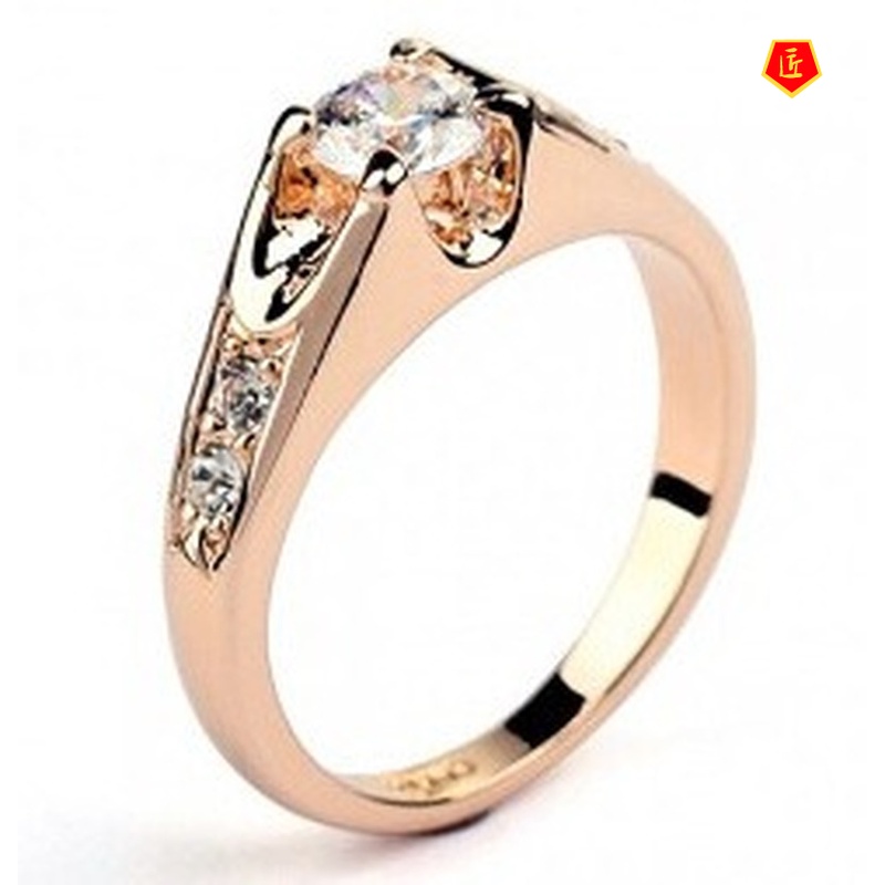 [Ready Stock]Fashion Simple Korean Style Platinum Rose Gold Ring