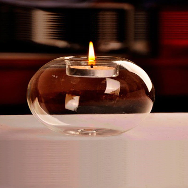 Gelas Lilin Glass Candle Holder Romantic Dinner 10cm - F001 - Transparent