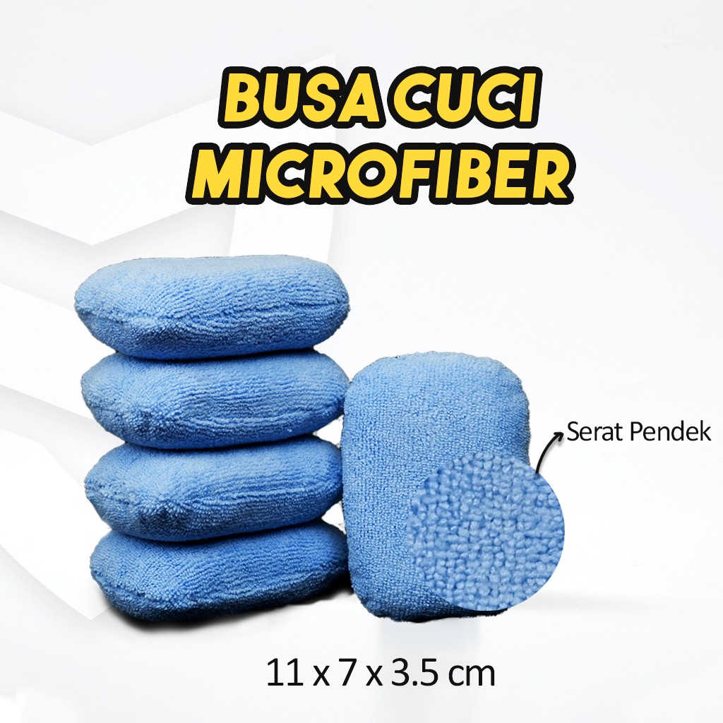 Busa Cuci Motor Mobil Microfiber Lembut &amp; Anti Baret - Microfiber Wash Pad