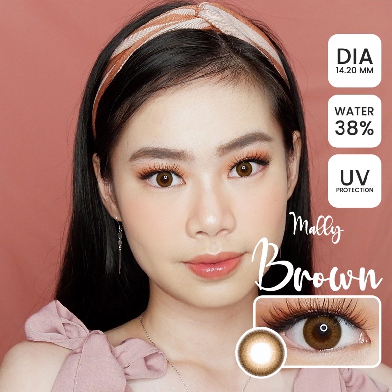 EYEMAZING Softlens - Mally Brown / Coklat Normal Minus Beda Minus