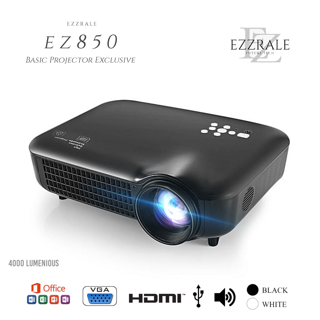 EZZRALE EZ850 Basic Projector Presentation Exclusive 4000 Lumens Presentasi Original