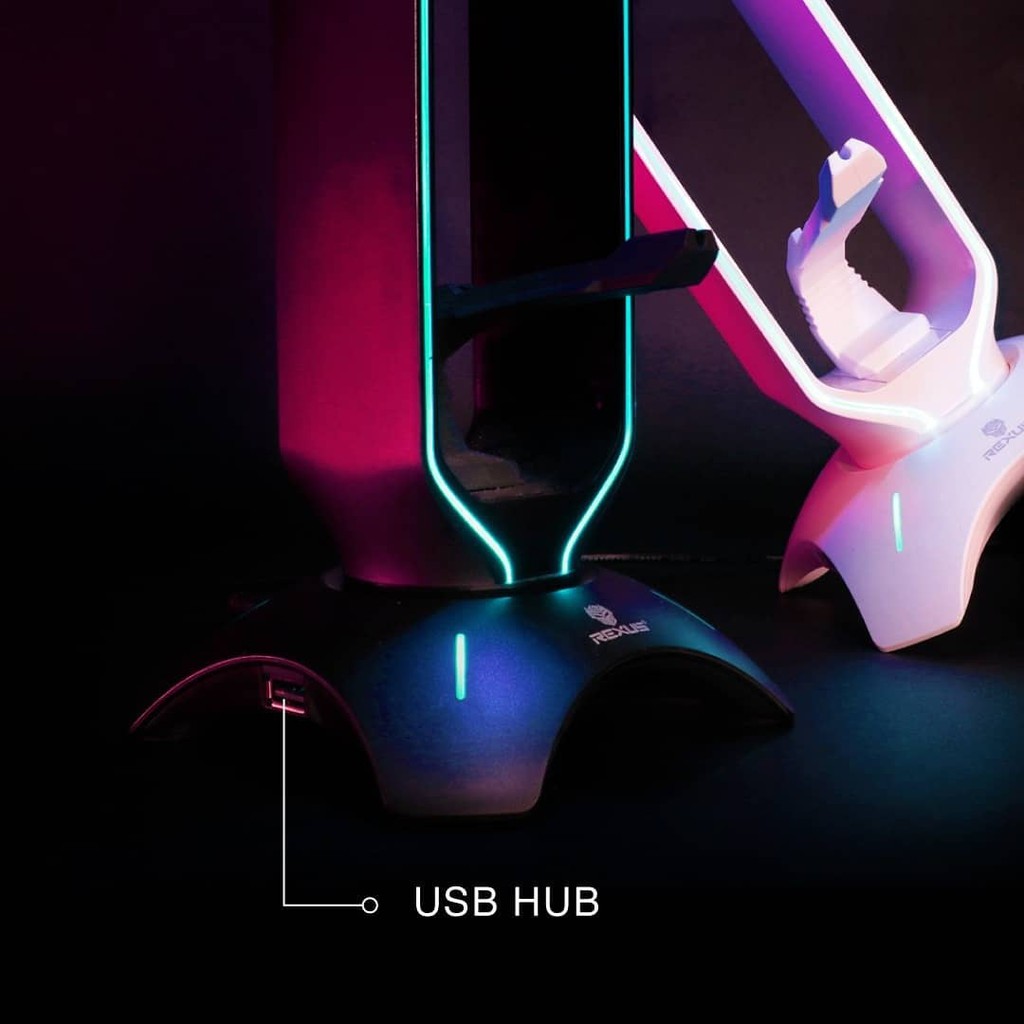 Rexus Bungee J3 RGB Headset Stand with USB Hub