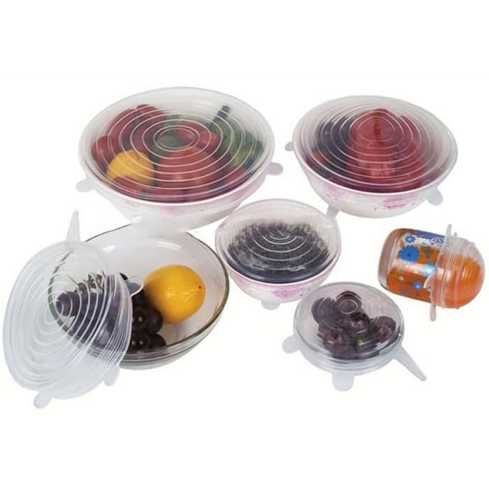 Silicone Food Cover 6 in 1 / Silikon Penutup Makanan 1set isi 6pcs